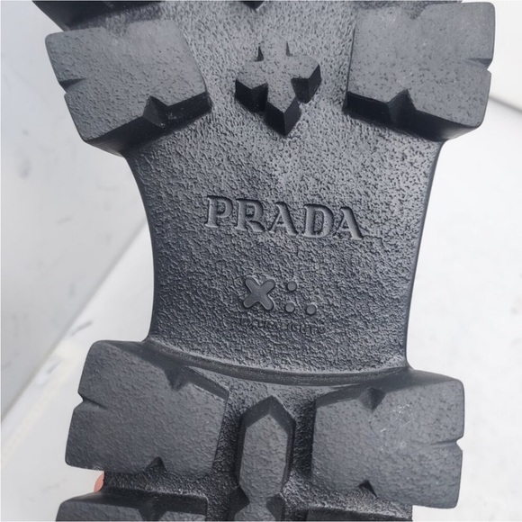 PRADA Monolith Leather Black Lug Platform Chelsea Boot size 39 - Picture 10 of 10
